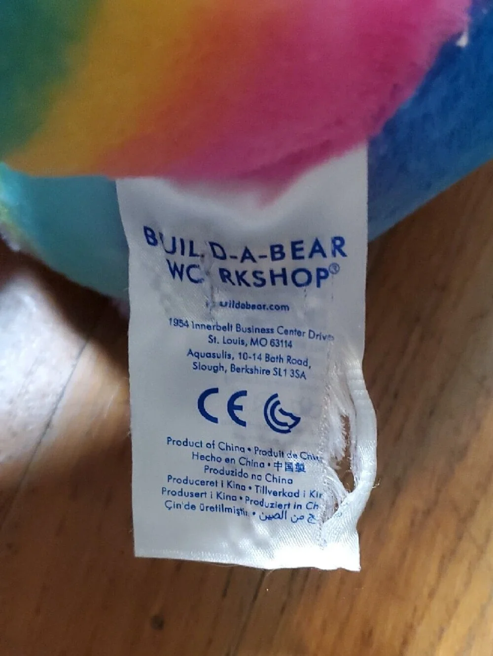 Build-A-Bear Rainbow Teddy Plush with Silver Sparkle Paws
